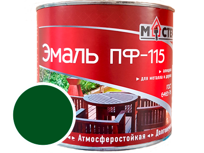 Эмаль ПФ-115 МАСТЕР зеленая RAL 6002; ГОСТ 6465-76