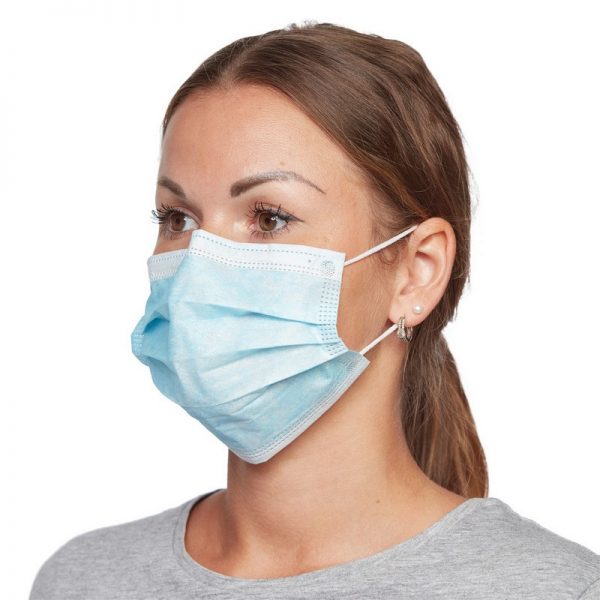 Маска защитная 3-слойная с фиксатором (за ед. при покупке от 10000 шт.)!