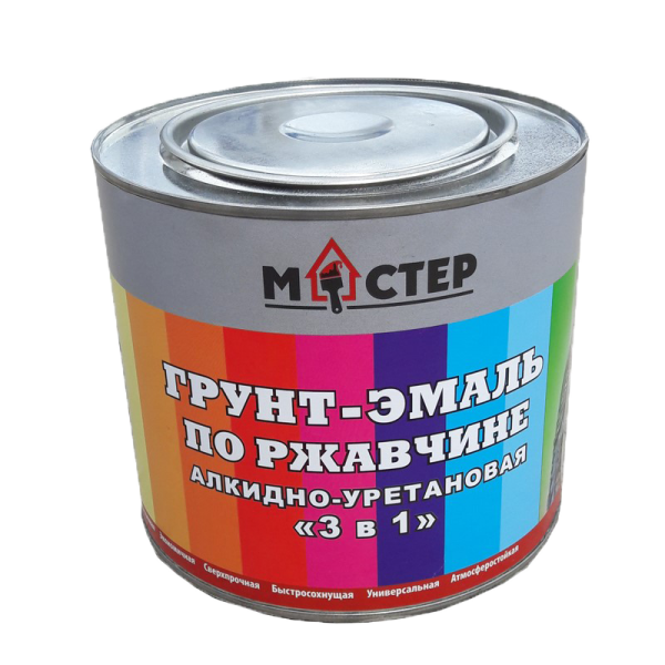 Грунт-эмаль АУ 3 в 1 МАСТЕР светло-серая (фас 2,0 кг); ТУ 20.30.22-001-31379447-2019