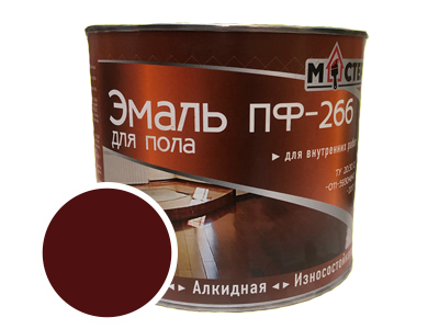 Эмаль ПФ-266 МАСТЕР красно-коричневая (фас.2,0кг); TY 20.30.12-006-31379447-2020